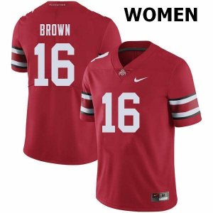 Women's Ohio State Buckeyes #16 Cameron Brown Red Nike NCAA College Football Jersey Classic LYH6344PM